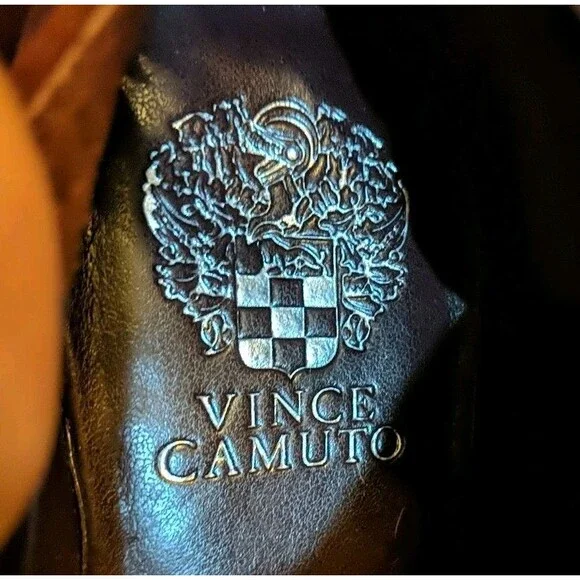 Vince Camuto Channa Ankle Heels Leather Suede Studded Zip Booties 9.5 M Burgundy - Picture 8 of 14